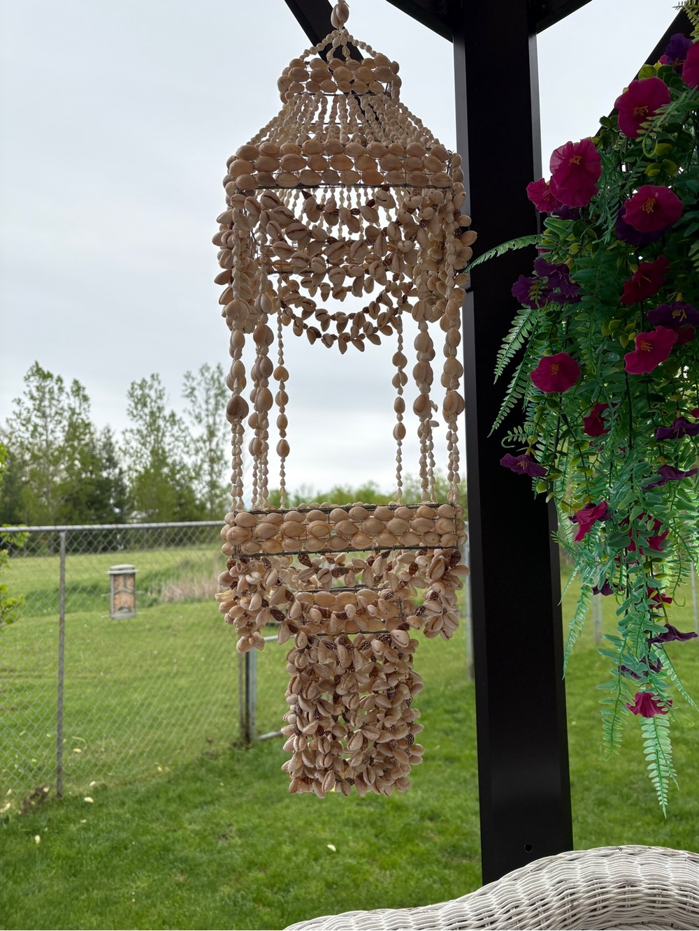 Handmade Shell Hanging Chandelier - Picture 2 of 3